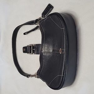 Coach small black leather handbag